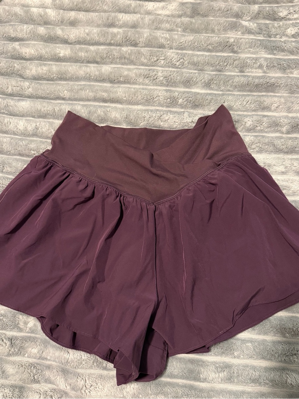 High-Waist Plum Athletic Shorts